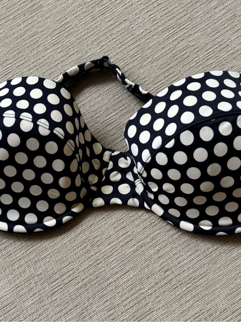 2 J. Crew Bikini Tops Black and White Polka Dot and Blue and Red Print